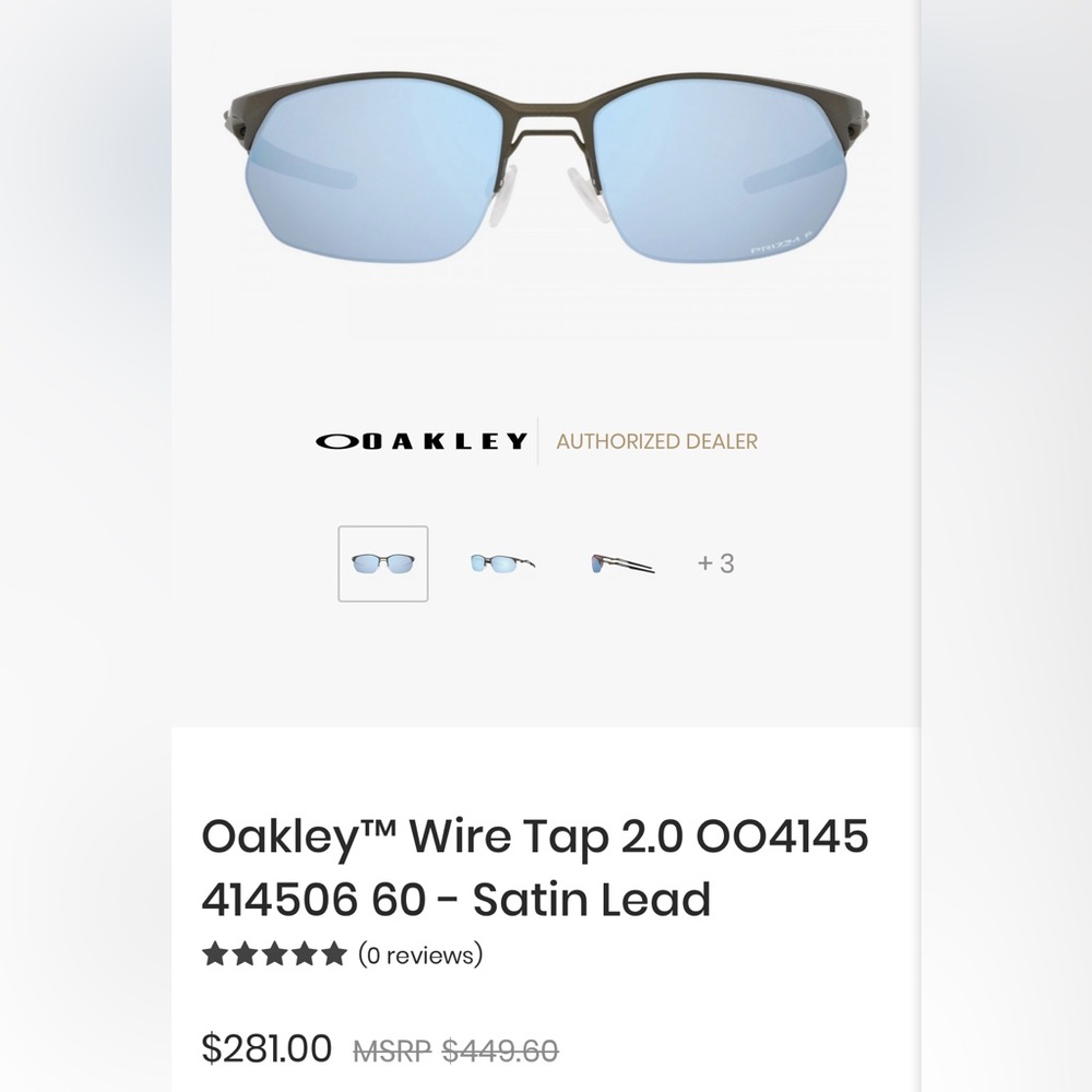 NWT Oakley™ Wire Tap 2.0 Satin Lead Prizm Deep Water Polar